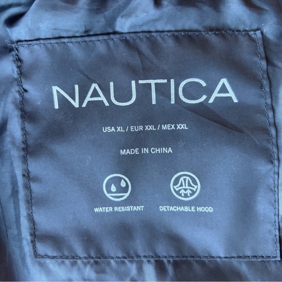 Nautica Black Puffer Jacket with Faux Fur Trim - Picture 10 of 12
